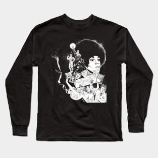 My Superheroes are BLACK! Black and White illustration Long Sleeve T-Shirt